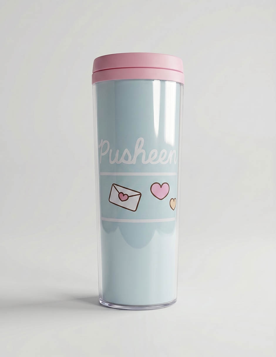 Termo Galeria de Chocolate de plástico Pusheen con tapa a presión 460 ml