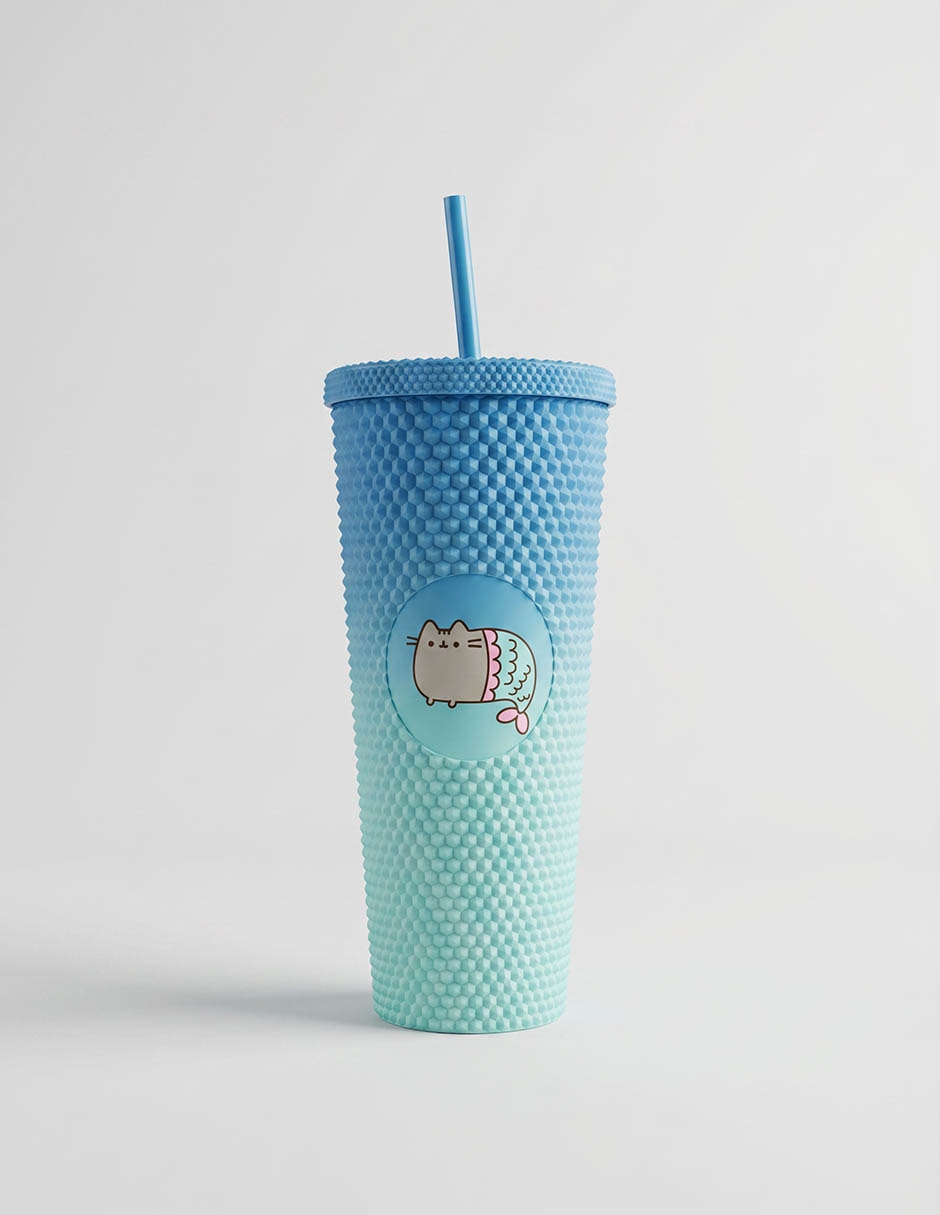 Vaso con tapa y popote galeria de chocolate pusheen de plástico